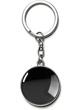 Stylish Black Genuine Leather Keychain | Durable Car Keyring Accessory
